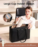 LOVEVOOK Laptop Bag for Women,15.6 Inch Work Teacher Bags Leather Tote Bag Briefcase Waterproof Computer Bag for Women，Black