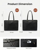 LOVEVOOK Laptop Bag for Women,15.6 Inch Work Teacher Bags Leather Tote Bag Briefcase Waterproof Computer Bag for Women，Black
