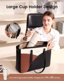 LOVEVOOK Laptop Bag for Women,15.6 Inch Work Teacher Bags Leather Tote Bag Briefcase Waterproof Computer Bag for Women，White and Green