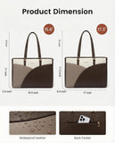 LOVEVOOK Laptop Bag for Women,15.6 Inch Work Teacher Bags Leather Tote Bag for Women Briefcase for Women Waterproof Computer Bag for Women，White Chestnut Curry