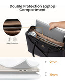 LOVEVOOK Laptop Tote Bag for Women with Large Cup Holder, 15.6 Inch PU Leather Work Bag Teacher Tote Bag, Waterproof Computer Bags Business Office Briefcase Handbag
