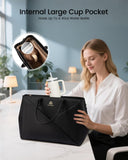 LOVEVOOK Laptop Tote Bag for Women with Large Cup Holder, 15.6 Inch PU Leather Work Bag Teacher Tote Bag, Waterproof Computer Bags Business Office Briefcase Handbag