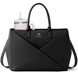 LOVEVOOK Laptop Tote Bag for Women with Large Cup Holder, 15.6 Inch PU Leather Work Bag Teacher Tote Bag, Waterproof Computer Bags Business Office Briefcase Handbag
