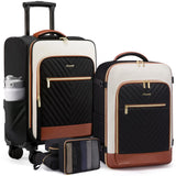LOVEVOOK Luggage Sets for Women, 5 Piece Carry on Luggage Set, Softside Suitcases with Wheels,Rolling Checked Luggage with TSA Lock,Lightweight Suitcase Set for Travel