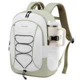 LOVEVOOK Mens Backpack with Giant Tumbler Holder Pocket,15.6 Inch Everyday Laptop Backpack Commuter Travel Work Computer Bag for Women,Casual Hiking College Teacher Back Pack Daypack,White-Bean Green