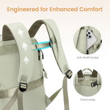 LOVEVOOK Mens Backpack with Giant Tumbler Holder Pocket,15.6 Inch Everyday Laptop Backpack Commuter Travel Work Computer Bag for Women,Casual Hiking College Teacher Back Pack Daypack,White-Bean Green
