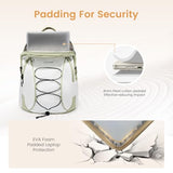 LOVEVOOK Mens Backpack with Giant Tumbler Holder Pocket,15.6 Inch Everyday Laptop Backpack Commuter Travel Work Computer Bag for Women,Casual Hiking College Teacher Back Pack Daypack,White-Bean Green