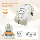 LOVEVOOK Mens Backpack with Giant Tumbler Holder Pocket,15.6 Inch Everyday Laptop Backpack Commuter Travel Work Computer Bag for Women,Casual Hiking College Teacher Back Pack Daypack,White-Bean Green
