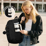 LOVEVOOK Mens Backpack with Giant Tumbler Holder Pocket,15.6 Inch Everyday Laptop Backpack Commuter Travel Work Computer Bag for Women,Waterproof Hiking College Teacher Back Pack Casual Daypack,Black