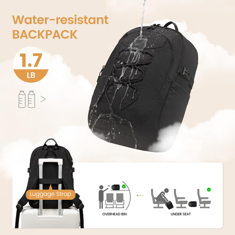 LOVEVOOK Mens Backpack with Giant Tumbler Holder Pocket,15.6 Inch Everyday Laptop Backpack Commuter Travel Work Computer Bag for Women,Waterproof Hiking College Teacher Back Pack Casual Daypack,Black