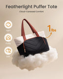 LOVEVOOK Puffer Tote Bag for Women, V - Quilted Puffy Teacher Tote Nurse Bag, Large Shoulder Laptop Purse for Work Travel Gym