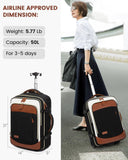 LOVEVOOK Rolling Backpack for Women, 50L Travel Backpack with Wheels, Carry on Luggage for Men, 17.3 Inch Wheeled Laptop Bag, Flight Approved Personal Item Suitcase