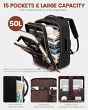 LOVEVOOK Rolling Backpack for Women, 50L Travel Backpack with Wheels, Carry on Luggage for Men, 17.3 Inch Wheeled Laptop Bag, Flight Approved Personal Item Suitcase