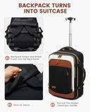 LOVEVOOK Rolling Backpack for Women, 50L Travel Backpack with Wheels, Carry on Luggage for Men, 17.3 Inch Wheeled Laptop Bag, Flight Approved Personal Item Suitcase