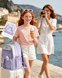 LOVEVOOK School Backpack for Girls Ages 8-16，Cute Student Bookbag for Teen Girls Kids Back to School with Cup Holder, DIY Ita Bag Fit 15.6 Inch Laptop for Elementary & Middle School