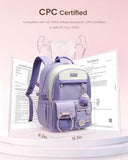 LOVEVOOK School Backpack for Girls Ages 8-16，Cute Student Bookbag for Teen Girls Kids Back to School with Cup Holder, DIY Ita Bag Fit 15.6 Inch Laptop for Elementary & Middle School