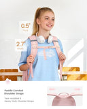 LOVEVOOK School Backpack for Girls, Cute Bookbag for Teen 8-16, DIY Friendly 15.6" Laptop Backpack for Middle High College Student Back to School, Bag with Water Bottle Pocket for Travel, Pink