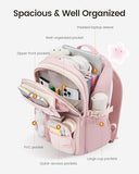 LOVEVOOK School Backpack for Girls, Cute Bookbag for Teen 8-16, DIY Friendly 15.6" Laptop Backpack for Middle High College Student Back to School, Bag with Water Bottle Pocket for Travel, Pink