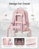 LOVEVOOK School Backpack for Girls, Cute Bookbag for Teen 8-16, DIY Friendly 15.6" Laptop Backpack for Middle High College Student Back to School, Bag with Water Bottle Pocket for Travel, Pink
