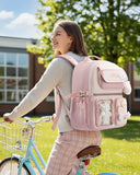 LOVEVOOK School Backpack for Girls, Cute Bookbag for Teen 8-16, DIY Friendly 15.6" Laptop Backpack for Middle High College Student Back to School, Bag with Water Bottle Pocket for Travel, Pink