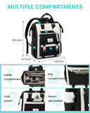 LOVEVOOK School Backpack for Student,15.6 Inch College Backpack, Light Weight Cute Bookbag for Girls, Waterproof Casual Daypack Laptop Backpack fits School Travel Casual（Black&Beige）