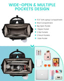 LOVEVOOK School Backpack for Student,15.6 Inch College Backpack, Light Weight Cute Bookbag for Girls, Waterproof Casual Daypack Laptop Backpack fits School Travel Casual（Black&Beige）