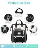 LOVEVOOK School Backpack for Student,15.6 Inch College Backpack, Light Weight Cute Bookbag for Girls, Waterproof Casual Daypack Laptop Backpack fits School Travel Casual（Black&Beige）