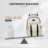 LOVEVOOK School Backpack for Teen Girls, Student Backpack Purse for 14 - 16 Teenage, Cute Kid Bookbag, Back to School Backpacks Fit 15.6 Inch Laptop, Large College Travel Bag, Beige - Black