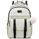 LOVEVOOK School Backpack for Teen Girls, Student Backpack Purse for 14-16 Teenage, Cute Kid Bookbag, Back to School Backpacks Fit 15.6 Inch Laptop, Large College Travel Bag, Beige-Black