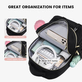 LOVEVOOK School Backpack for Teen Girls, Student Backpack Purse for 14 - 16 Teenage, Cute Kid Bookbag, Back to School Backpacks Fit 15.6 Inch Laptop, Large College Travel Bag, Black