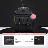 LOVEVOOK School Backpack for Teen Girls, Student Backpack Purse for 14 - 16 Teenage, Cute Kid Bookbag, Back to School Backpacks Fit 15.6 Inch Laptop, Large College Travel Bag, Black