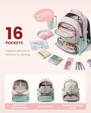 LOVEVOOK School Backpack for Teen Girls, Unique Style College Student Backpacks with Large Cup Holder, Cute Kid Bookbag with Pens Compartment, Large Capacity Back to School Backpack Fit 15.6'' Laptop