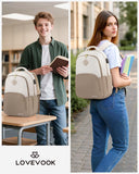 LOVEVOOK School Backpack for Women Men Classic Backpack with 15.6" Laptop Compartment Lightweight Bookbag for College Work High School