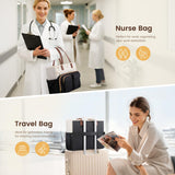 LOVEVOOK Teacher Tote Bag for Women Work, Laptop Bag with Large Cup Holder, Nurse Bag with Multi Pocket, Water - Resistant Business Travel Computer Briefcase Handbag Diaper Bag Mother Gift, 15.6 Inch