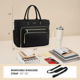 LOVEVOOK Teacher Tote Bag for Women Work, Laptop Bag Work Tote Bag Nurse Bags With Large Cup Holder, Professional Computer Briefcase Business Large Purses Handbag, Diaper Bag Mother Gift, Black