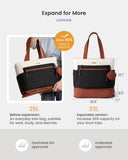 LOVEVOOK Tote Bag for Women, Expandable Laptop Work Bag 15.6 Inch, 33L Large Travel Handbag with 40oz Tumbler Holder, TSA, Aesthetic Nurse Work Bag