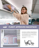 LOVEVOOK Travel Backpack For Women, 40L Carry On Backpack Flight Approved, TSA Personal Item Travel Bag Fits 17 Inch Laptop, Business Weekender Overnight Waterproof Daypack With 2 Cubes, Light Purple