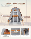 LOVEVOOK Travel Backpack for Women & Men 40L,Airline Approved Carry On Backpack Travel Essentials,TSA Carry on Luggage,Waterproof Personal Item Travel Bag,Suitcase with 3 Packing Cubes,Grey - Brown