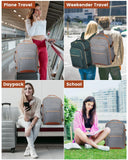 LOVEVOOK Travel Backpack for Women & Men 40L,Airline Approved Carry On Backpack Travel Essentials,TSA Carry on Luggage,Waterproof Personal Item Travel Bag,Suitcase with 3 Packing Cubes,Grey - Brown