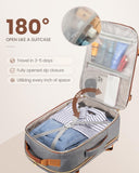 LOVEVOOK Travel Backpack for Women & Men 40L,Airline Approved Carry On Backpack Travel Essentials,TSA Carry on Luggage,Waterproof Personal Item Travel Bag,Suitcase with 3 Packing Cubes,Grey - Brown