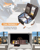 LOVEVOOK Travel Backpack for Women, TSA Carry On Backpack Flight Approved Luggage, 40L Water Resistant Personal Item Daypack Large Weekender Bag fit 17 inch Laptop with 3 Cubes, Beige - black - brown