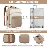 LOVEVOOK Travel Backpack For Women,50L Carry On Backpack Flight Approved,TSA Personal Item Travel Bag Fits 18 Inch Laptop,Business Weekender Overnight Daypack with Toiletry Bag and Cubes