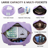 LOVEVOOK Travel Duffle Bag, Weekender Bags for Women with Shoe Compartment, Carry on Overnight Bag with Toiletry Bag, Gym Duffel Bag with Wet Pocket, Hospital Bags for Labor and Delivery, Purple
