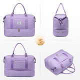 LOVEVOOK Travel Duffle Bag, Weekender Bags for Women with Shoe Compartment, Carry on Overnight Bag with Toiletry Bag, Gym Duffel Bag with Wet Pocket, Hospital Bags for Labor and Delivery, Purple