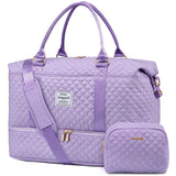 LOVEVOOK Travel Duffle Bag, Weekender Bags for Women with Shoe Compartment, Carry on Overnight Bag with Toiletry Bag, Gym Duffel Bag with Wet Pocket, Hospital Bags for Labor and Delivery, Purple