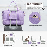 LOVEVOOK Travel Duffle Bag, Weekender Bags for Women with Shoe Compartment, Carry on Overnight Bag with Toiletry Bag, Gym Duffel Bag with Wet Pocket, Hospital Bags for Labor and Delivery, Purple