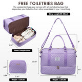 LOVEVOOK Travel Duffle Bag, Weekender Bags for Women with Shoe Compartment, Carry on Overnight Bag with Toiletry Bag, Gym Duffel Bag with Wet Pocket, Hospital Bags for Labor and Delivery, Purple
