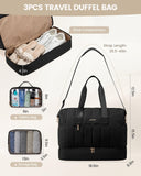 LOVEVOOK Travel Duffle Bag,Puffer Weekender Bags For Women with Shoe Compartment,42L Carry On Duffel Overnight Bags For Airplanes,Hospital Bag for Labor and Delivery,3Pcs Set