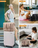 LOVEVOOK Travel Duffle Bag,Puffer Weekender Bags For Women with Shoe Compartment,42L Carry On Duffel Overnight Bags For Airplanes,Hospital Bag for Labor and Delivery,3Pcs Set