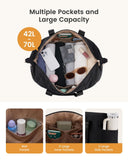 LOVEVOOK Travel Duffle Bag,Puffer Weekender Bags For Women with Shoe Compartment,42L Carry On Duffel Overnight Bags For Airplanes,Hospital Bag for Labor and Delivery,3Pcs Set